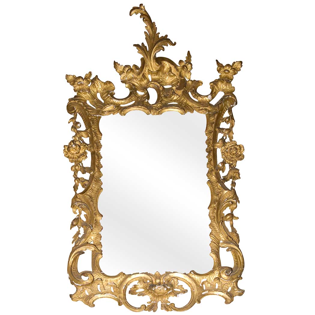 Appraisal: George II Gilt-Wood Mirror Mid th century The rectangular mirror