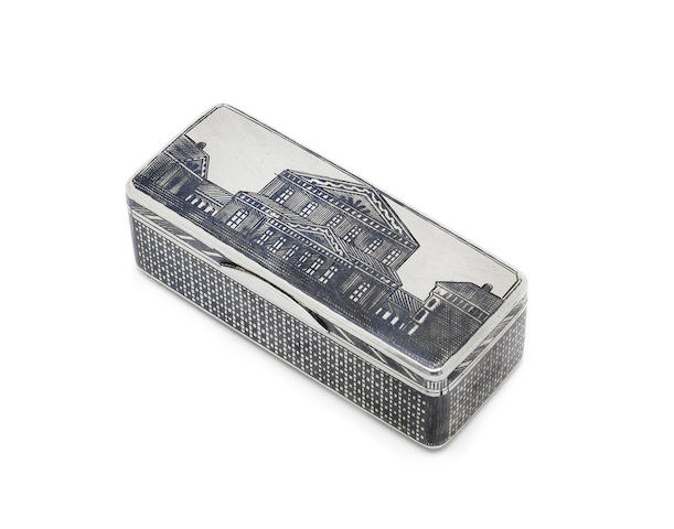 Appraisal: A late th century silver and niello snuff box maker's