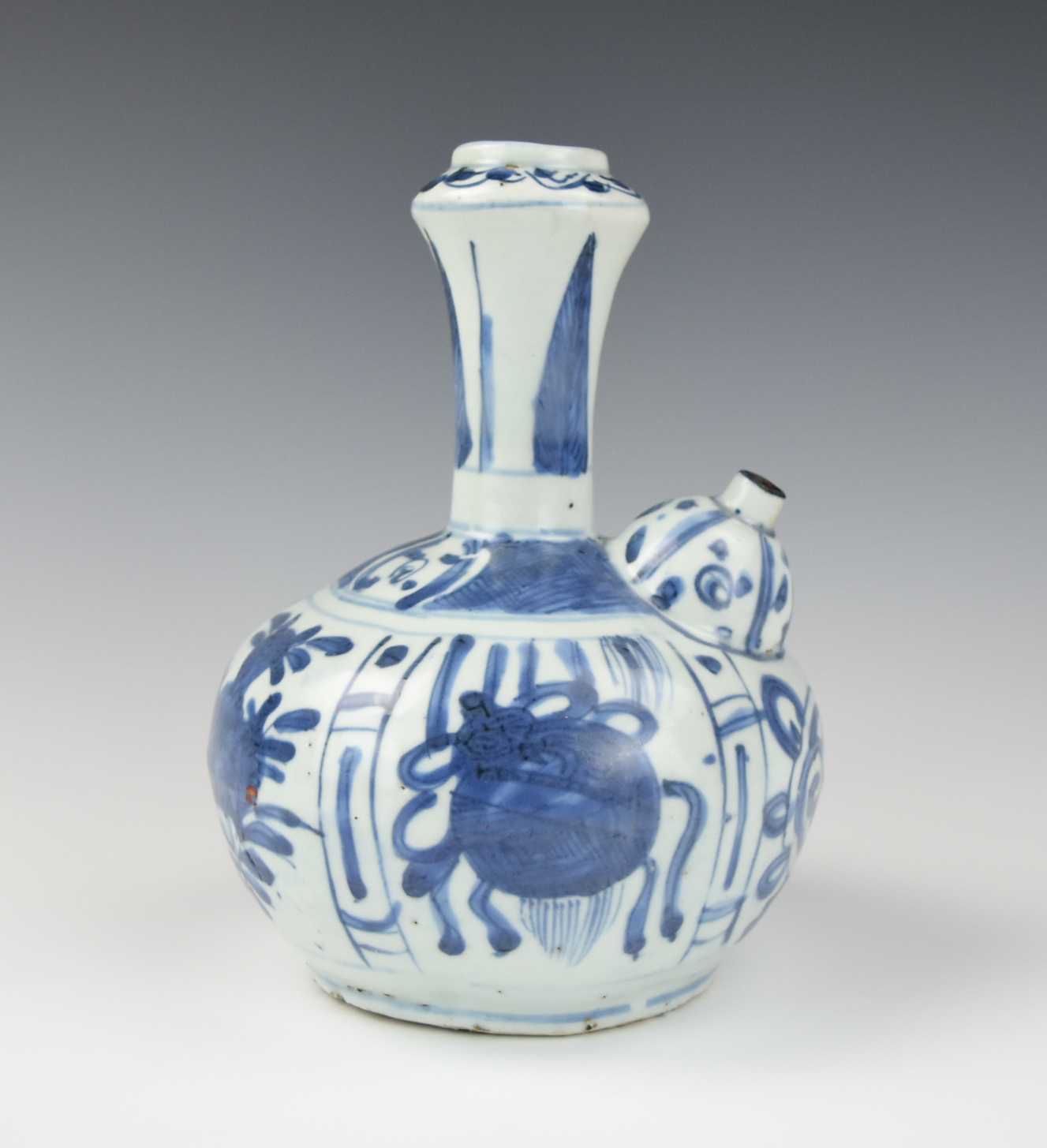 Appraisal: CHINESE BLUE AND WHITE 'KENDI' WANLI PERIOD Chinese Ming Dynasty