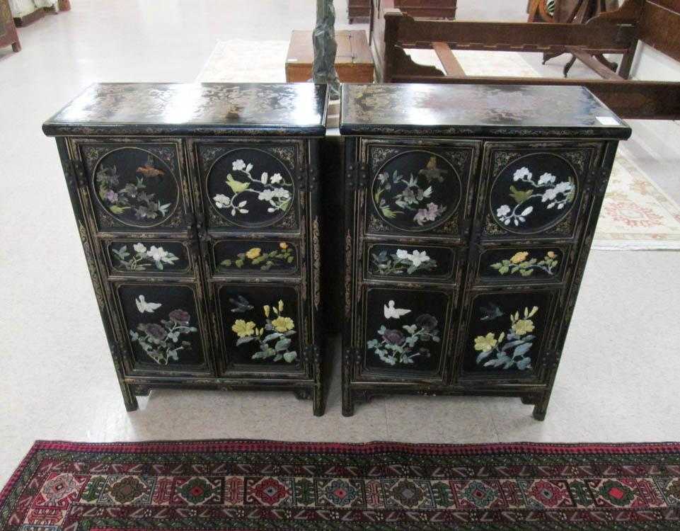 Appraisal: A PAIR OF TWO-DOOR SIDE CABINETS Chinese th century overall