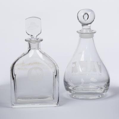 Appraisal: An Orrefors glass decanter with sloping shoulder engraved to one