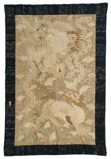 Appraisal: LARGE JAPANESE EMBROIDERY LARGE JAPANESE EMBROIDERY Japan Meiji Period The