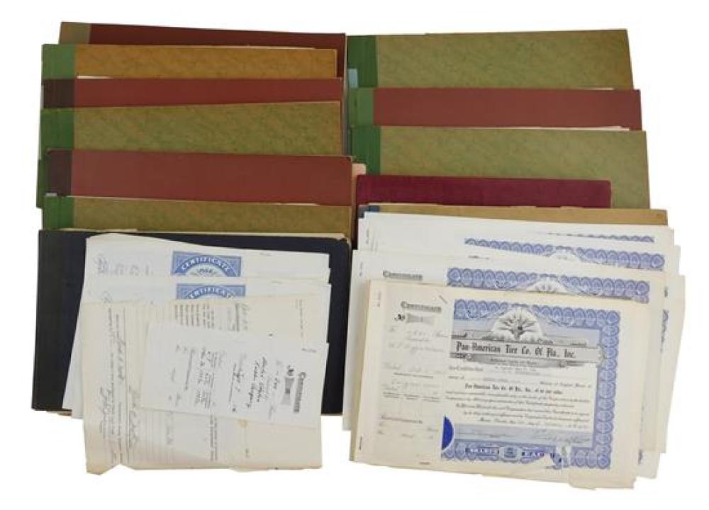 Appraisal: Lot of Circa 's era stock certificates Some issued some