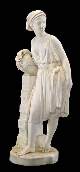 Appraisal: An American carved marble figure of Rebecca at the Well