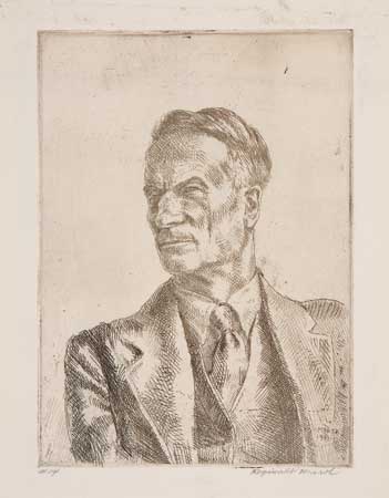 Appraisal: REGINAL MARSH Portrait of Kenneth Hayes Miller Etching x mm