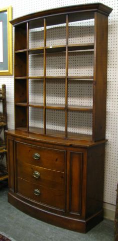 Appraisal: Rustic two-piece pine hutch and cabinet bow-front open hutch top