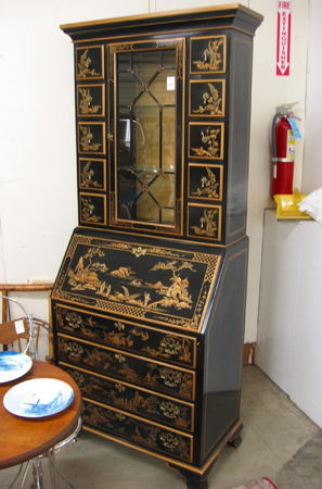 Appraisal: CHINOISERIE SECRETARY BOOKCASE Drexel Heritage Et Cetera Collection modern The