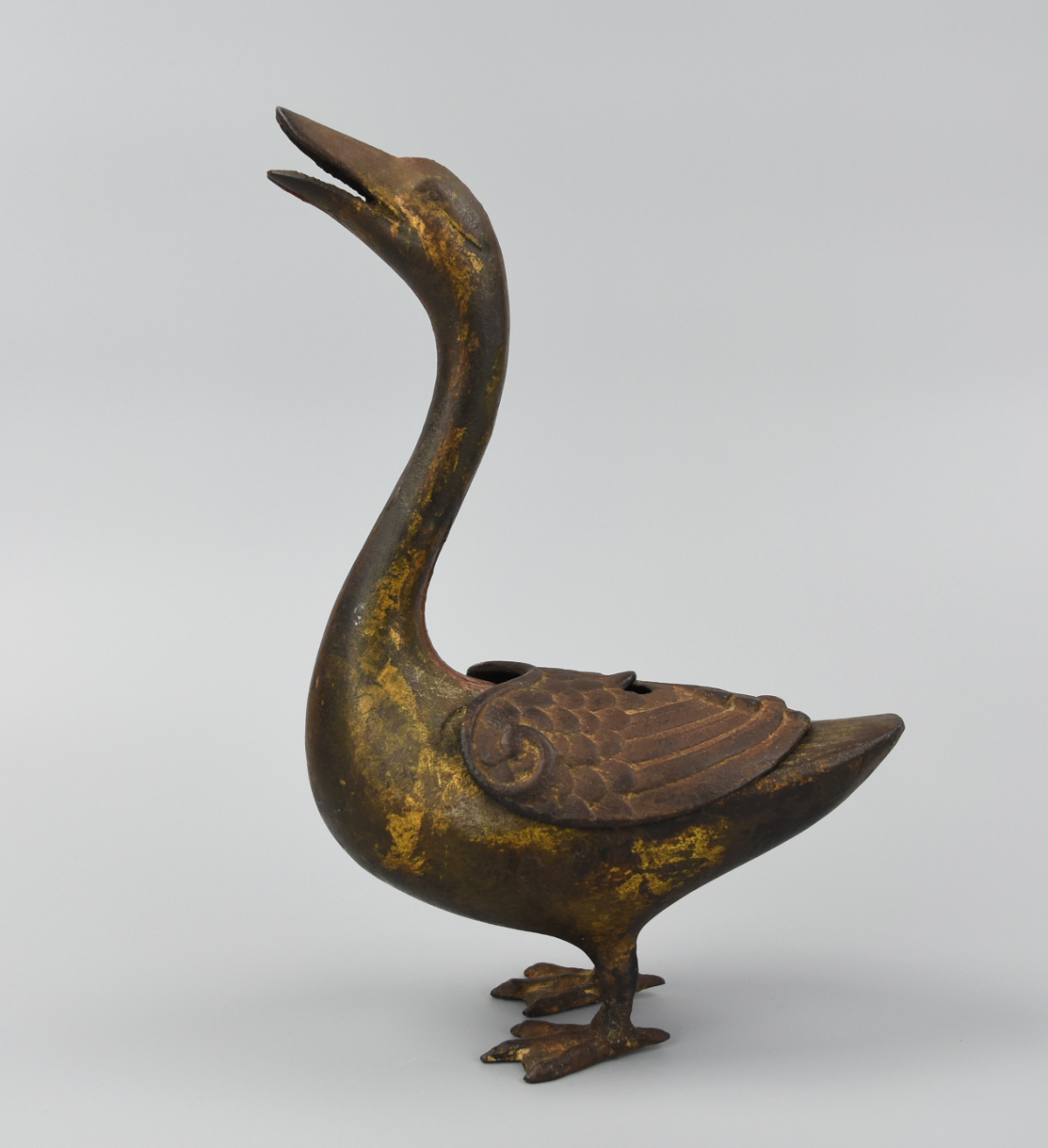 Appraisal: CHINESE BRONZE GOOSE CENSER TH C An th C unusual