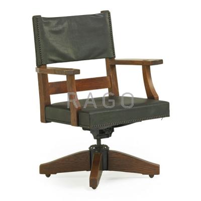 Appraisal: GUSTAV STICKLEY Swivel office chair Condition Report