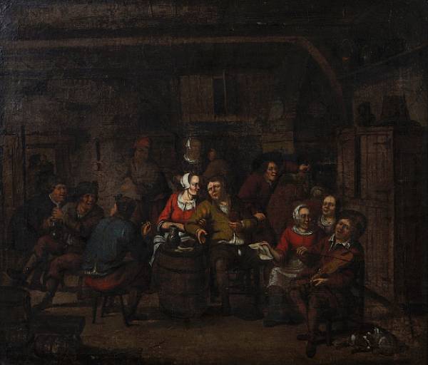 Appraisal: Follower of Adriaen Jansz van Ostade Dutch - Peasants carousing