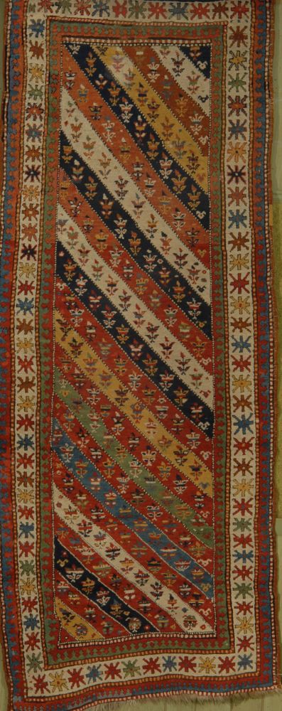 Appraisal: ORIENTAL RUG CAUCASIAN ' x ' Barber pole design to