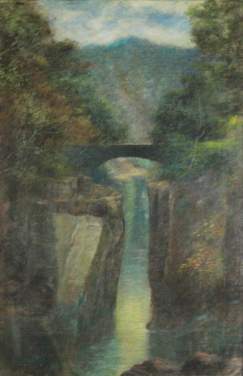 Appraisal: JAMES M DENNIS AMERICAN - BRIDGE IN VIRGINIA LANDSCAPE Pastel