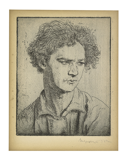 Appraisal: AUGUSTUS JOHN Jacob Epstein Drypoint circa x mm x inches