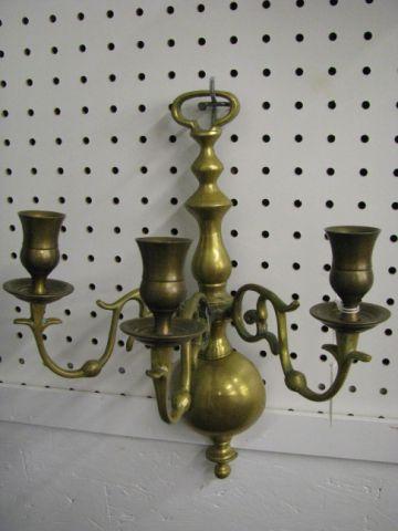 Appraisal: Brass Wall Sconce triple light