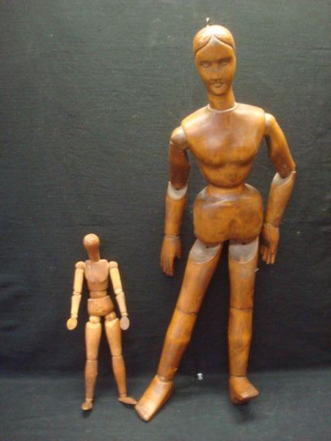 Appraisal: Deco Wood Figures From an East th Street estate Dimensions