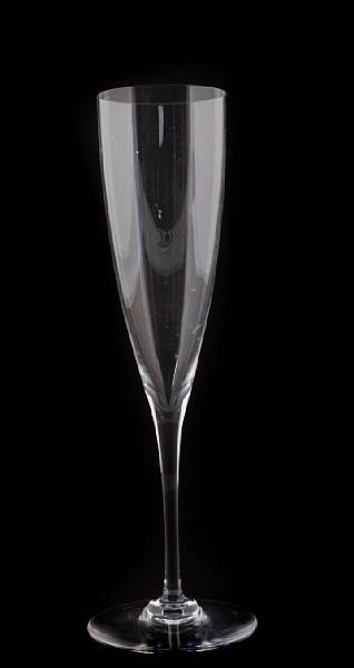 Appraisal: A set of ten Baccarat glass champagne flutes height in