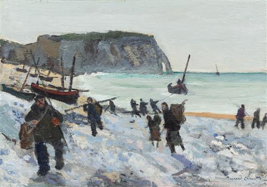 Appraisal: Sale Lot Bernard Lamotte French Etretat c oil on wood