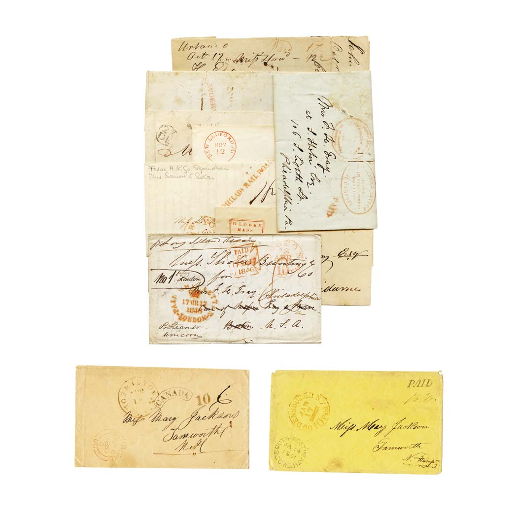 Appraisal: United States Stampless Cover Group Interesting selection of approximately twenty-seven