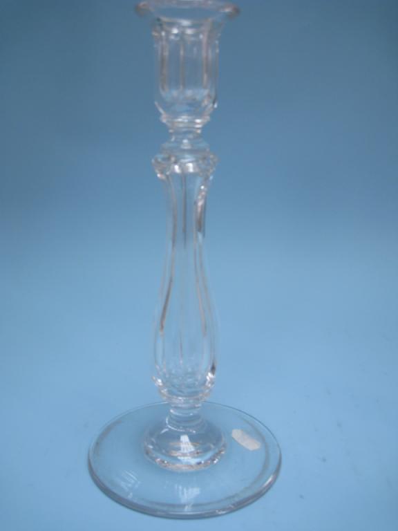 Appraisal: A th Century clear glass Candlestick with faceted baluster stem