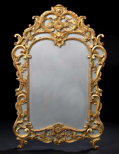 Appraisal: French Carved Giltwood Looking Glass first quarter th century in