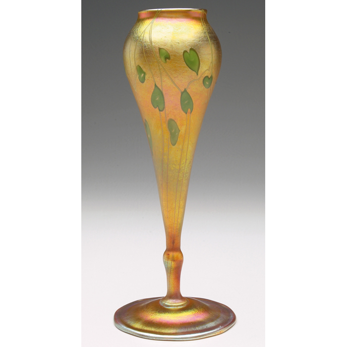 Appraisal: Fine L C Tiffany vase floriform in gold favrile glass