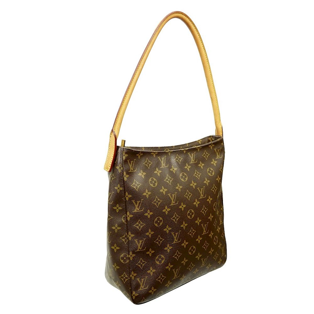 Appraisal: Louis Vuitton Brown Canvas Monogram Looping GM Bag Louis Vuitton