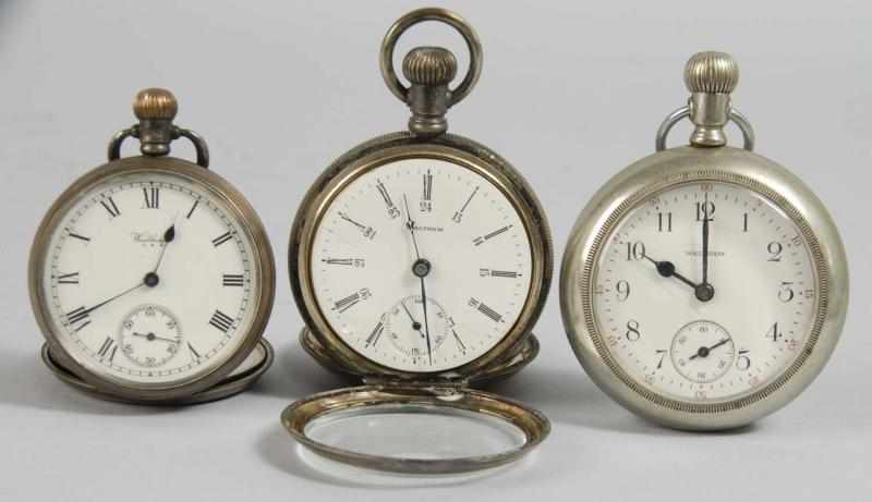 Appraisal: Lot of Pocket Watches Description Waltham Railroad working size crack