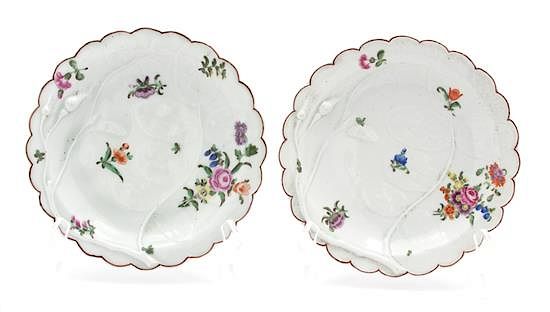 Appraisal: A Pair of Bristol Porcelain Scalloped Plates Diameter inches A