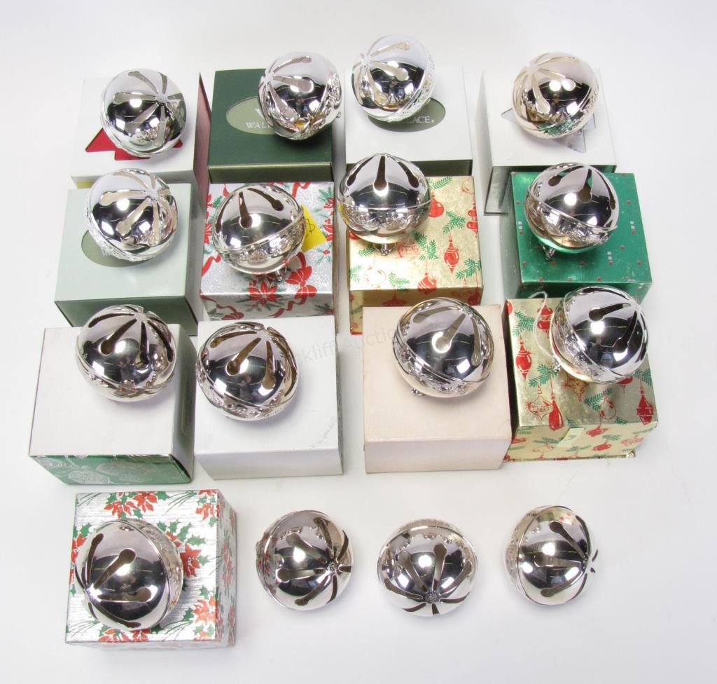 Appraisal: Collection of Wallace silverplate sleigh bells total annual bells various