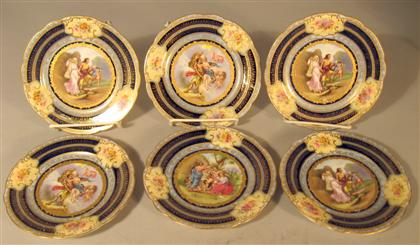 Appraisal: Set of six Vienna porcelain cabinet plateslate th early th