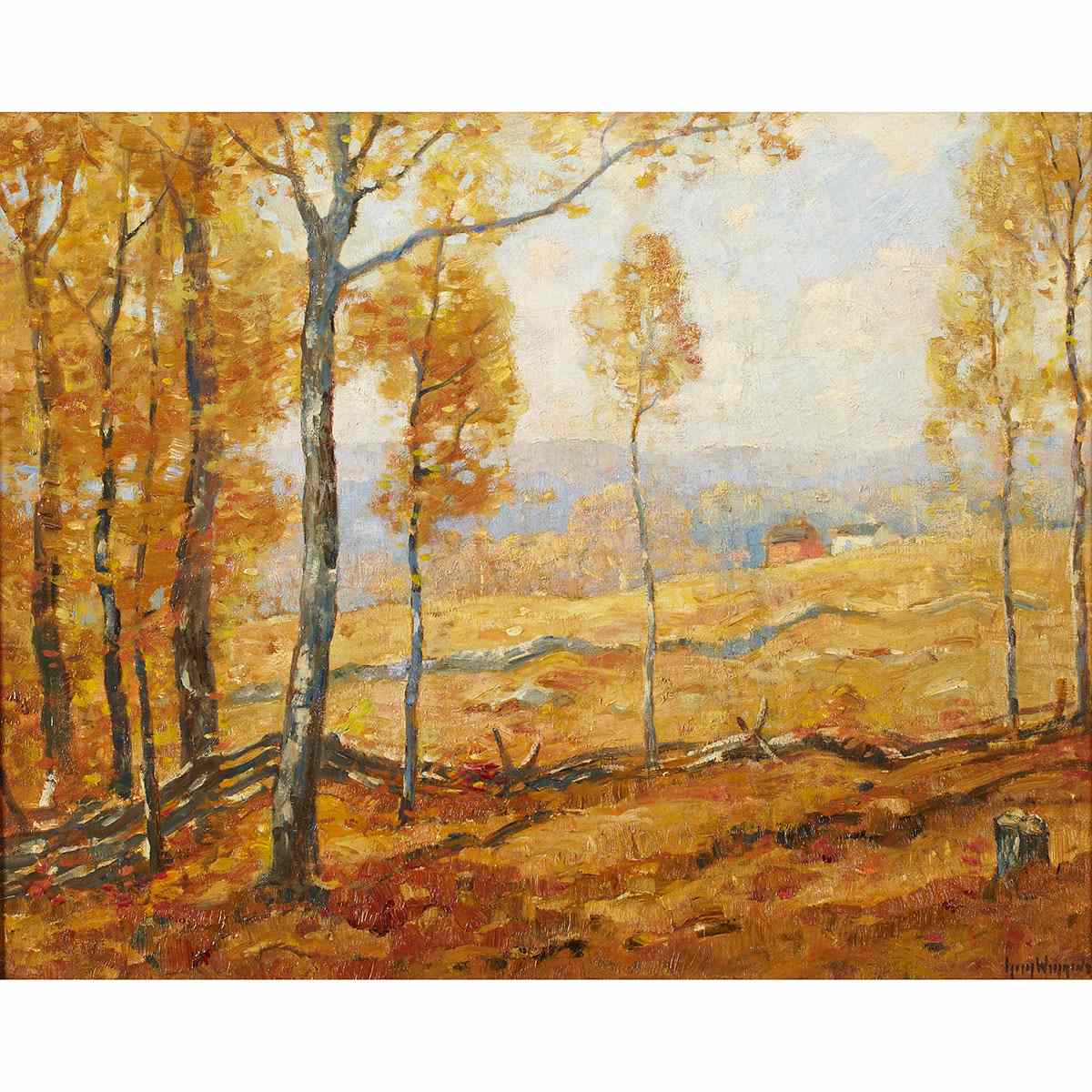 Appraisal: Guy Carleton Wiggins - American GOLDEN AUTUMN LYME CONN Oil