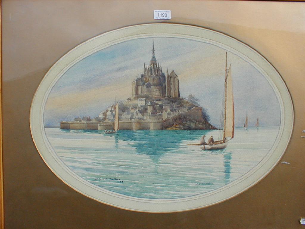 Appraisal: Bizien Felix Le Mont St Michel watercolour signed and titled