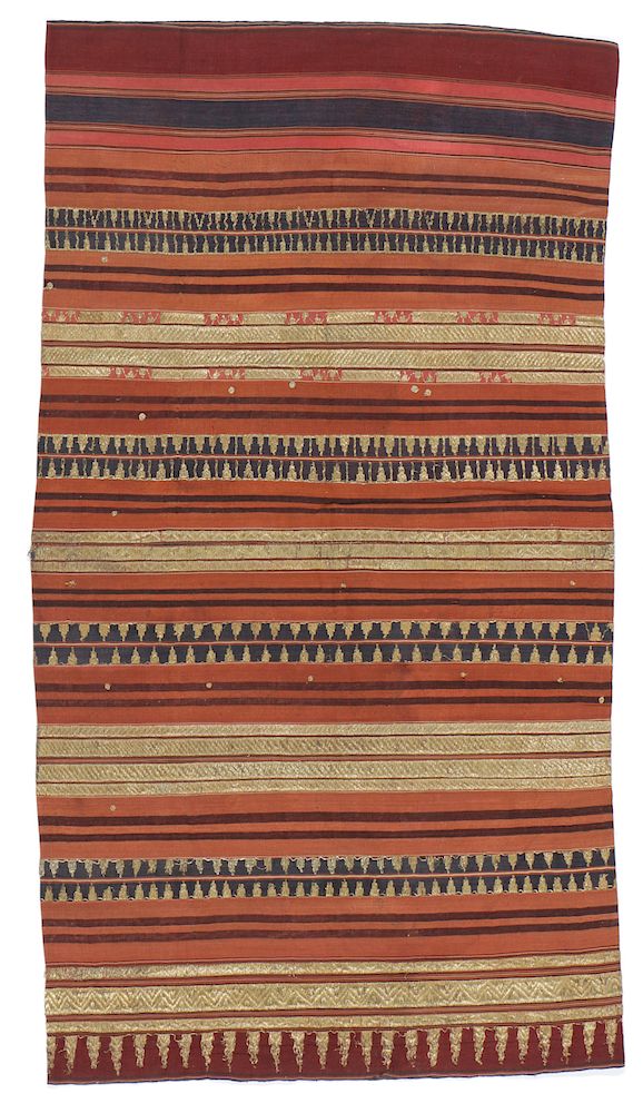 Appraisal: Antique Indonesian Ceremonial Tapis Antique Woman's ceremonial tube skirt tapis