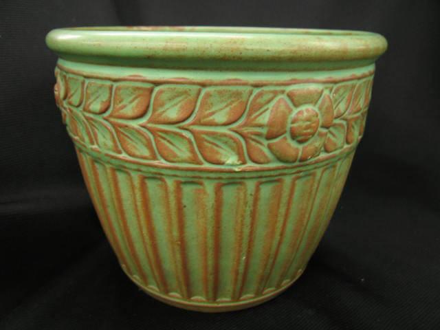 Appraisal: Weller Art Pottery Jardiniere green brown tall diameter excellent