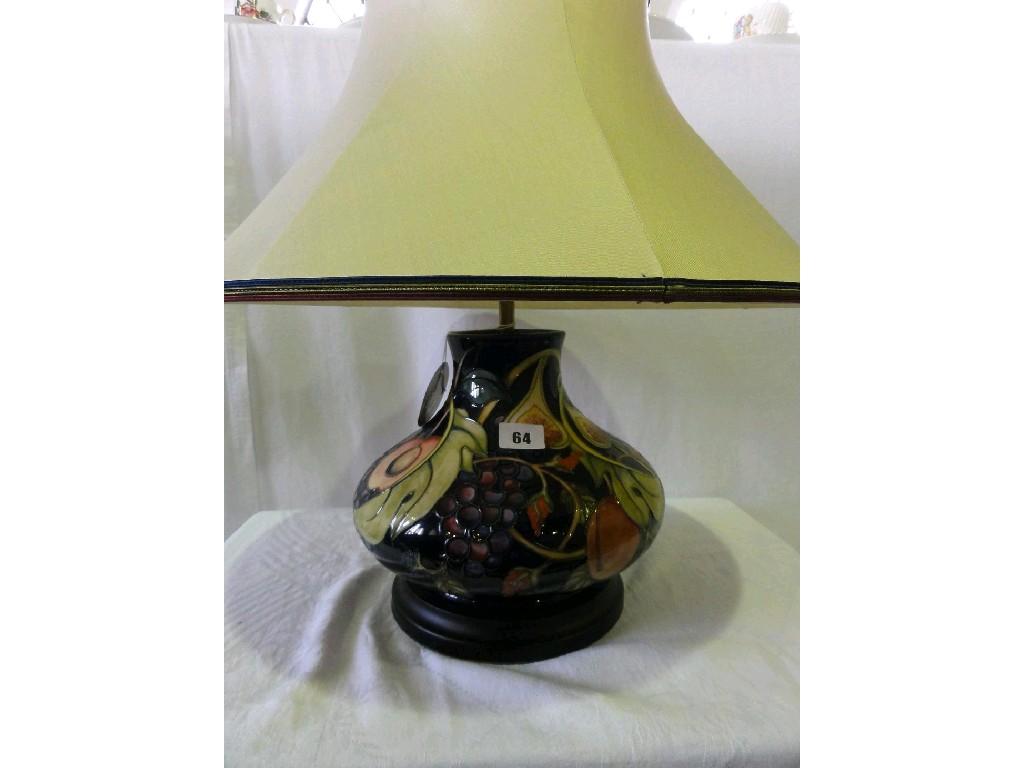 Appraisal: A substantial Moorcroft blue ground lamp base in the Queens