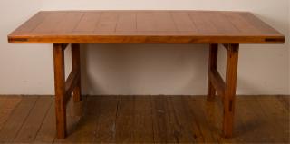 Appraisal: Farm Style Oak Dining Table Farm style oak dining table