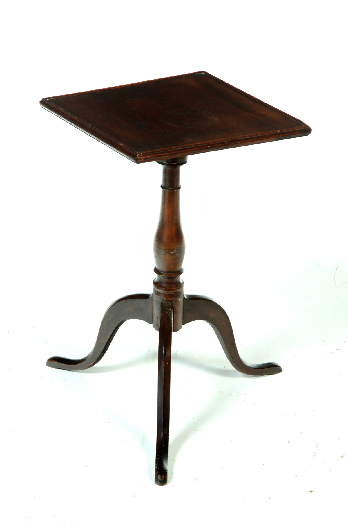 Appraisal: CANDLESTAND American st quarter- th century walnut Square top with