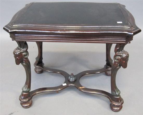 Appraisal: SIDE TABLE A carved ram figural low walnut side table