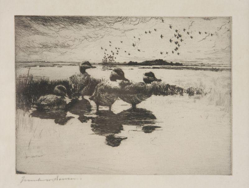 Appraisal: Frank Benson MA - Calm etching artist signed in pencil