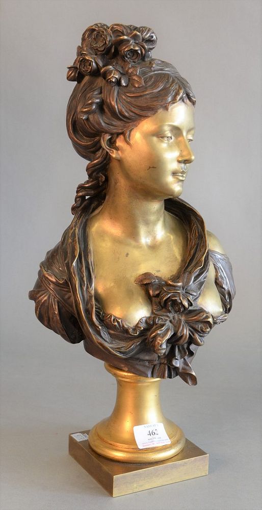 Appraisal: Classical Gilt Bronze Bust of a Woman on a brass