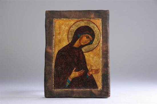 Appraisal: POLISH ICON OF THE VIRGIN MARY Circa s signed Barbara