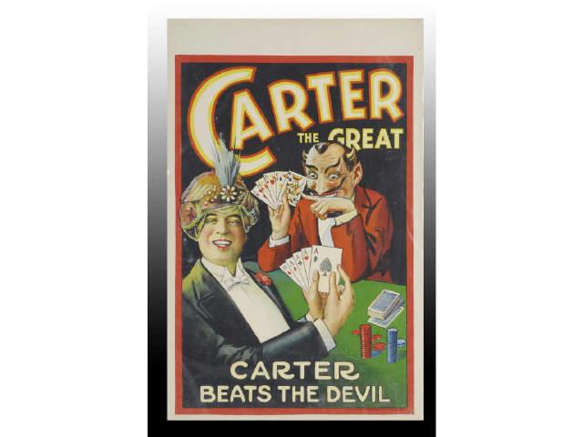 Appraisal: Carter the Great Magician Cardboard Poster Description s to s