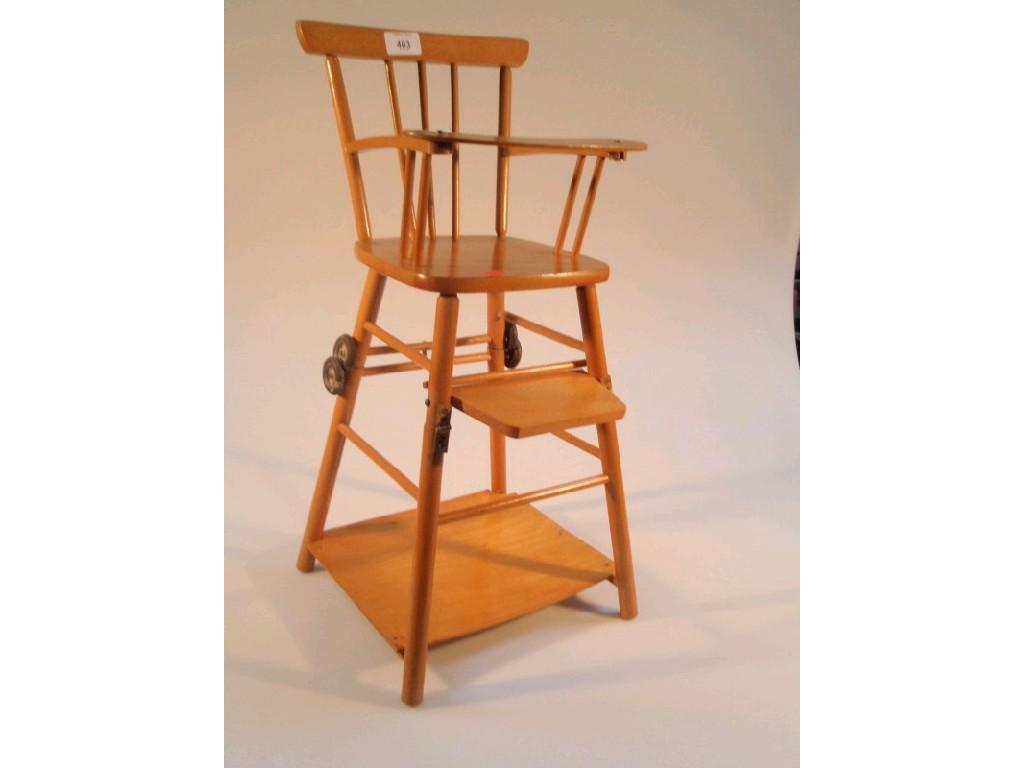 Appraisal: A metamorphic dolls high chair