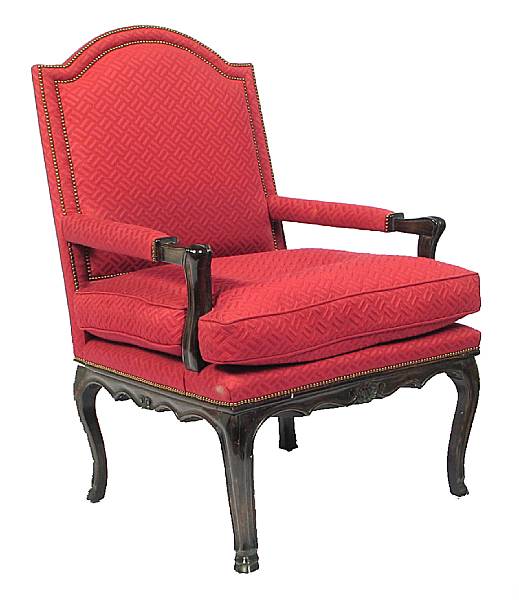 Appraisal: A Louis XV style hardwood fauteuil height in width in