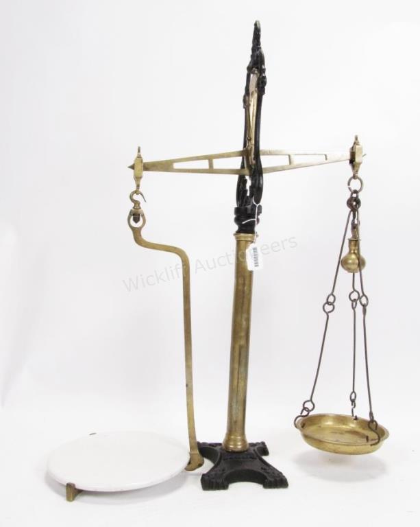 Appraisal: Antique Hunt Co Brass and Cast Iron Scale balance scale