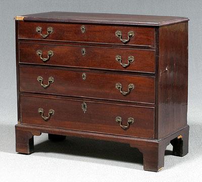 Appraisal: Chippendale mahogany bachelor's chest four graduated drawers with original rococo