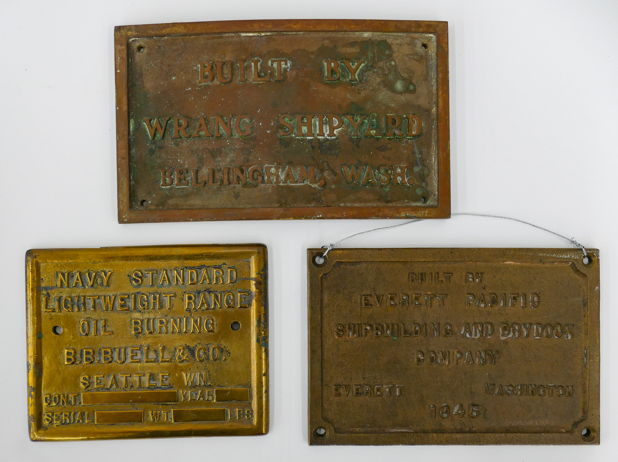 Appraisal: Box Vintage Puget Sound Shipyard Plaques