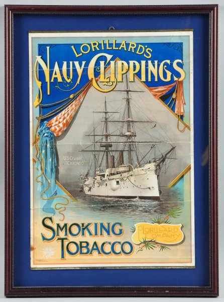 Appraisal: Navy Clippings Smoking Tobacco Sign Description Late s Fantastic paper