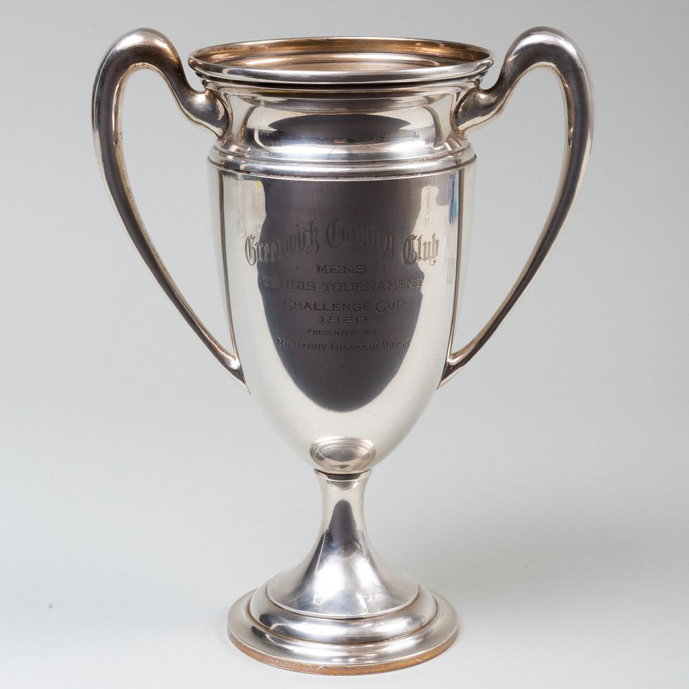 Appraisal: Black Starr Frost Silver Men's Tennis Trophy Marked 'Sterling' inscribed