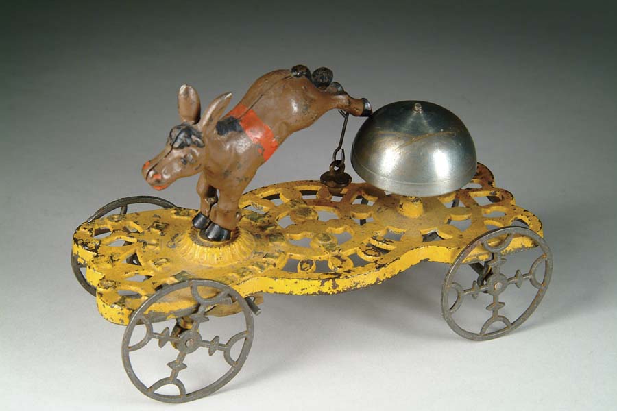 Appraisal: KICKING MULE BELL TOY Manufactured by The Gong Bell Co